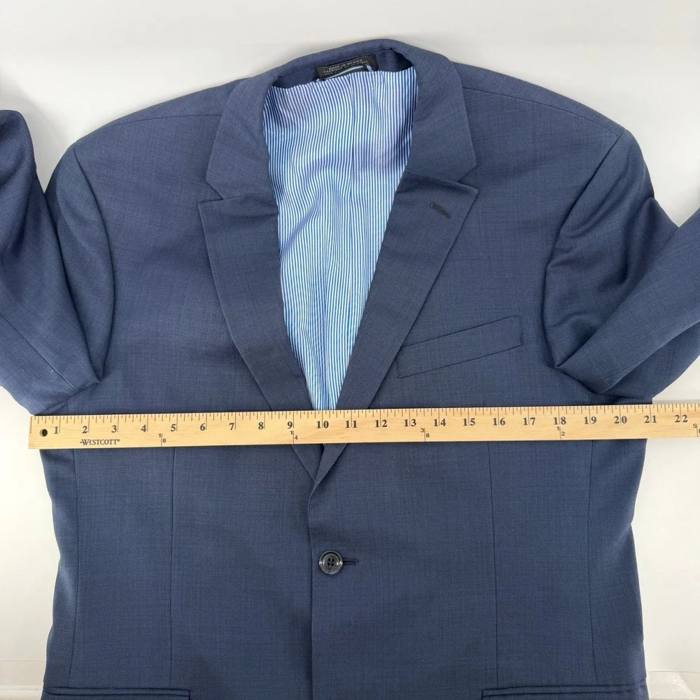 Tommy Hilfiger Blazer Mens 42R Navy Blue Two Button Tailored Sport Coat Preppy